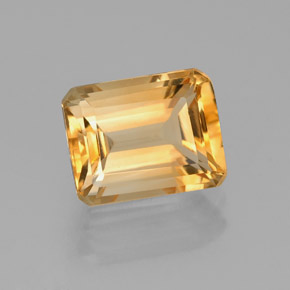 Citrino amarillo natural de 2,56 ct, corte esmeralda, VVS-VS