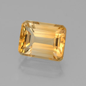 Citrino amarillo natural de 2,56 ct, corte esmeralda, VVS-VS