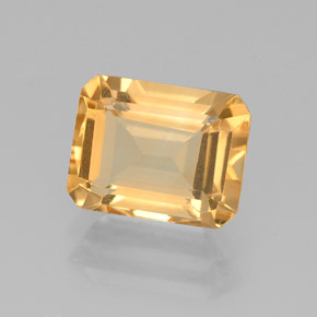 Citrino amarillo natural de 2,18 ct, corte esmeralda, VS