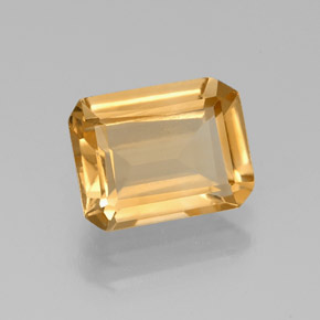 Citrino amarillo natural de 1,84 ct, corte esmeralda, VS