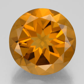 Citrino amarillo natural de 8,54 ct, corte redondo, VS