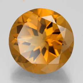 Citrino amarillo natural de 8,54 ct, corte redondo, VS