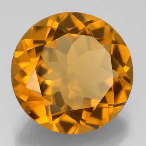 Citrino naranja natural de 8,15 ct, corte redondo, VS
