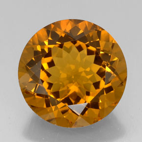 Citrino amarillo natural de 19,84 ct, corte redondo, VVS-VS