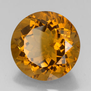 Citrino amarillo natural de 19,84 ct, corte redondo, VVS-VS