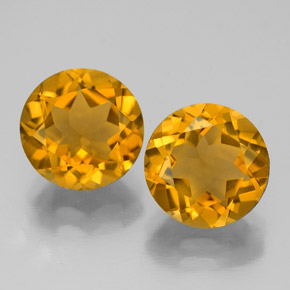Gemas de citrino amarillo natural de  ct, corte redondo, VVS-VS
