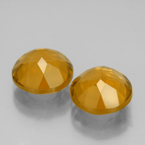 Gemas de citrino amarillo natural de  ct, corte redondo, VVS-VS