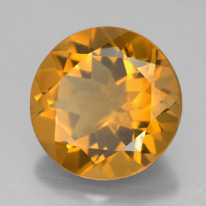 Citrino amarillo natural de 7,69 ct, corte redondo, VS