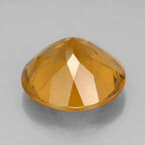 Citrino amarillo natural de 7,69 ct, corte redondo, VS