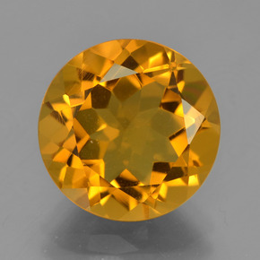 Citrino amarillo natural de 5,61 ct, corte redondo, VVS-VS