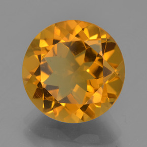 Citrino amarillo natural de 5,61 ct, corte redondo, VVS-VS