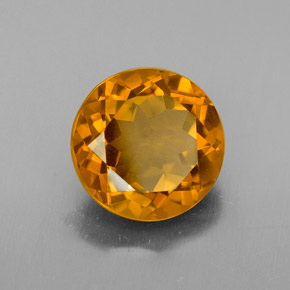 Citrino Dorado amarillo natural de 4.70 ct, Corte Redondo, VS