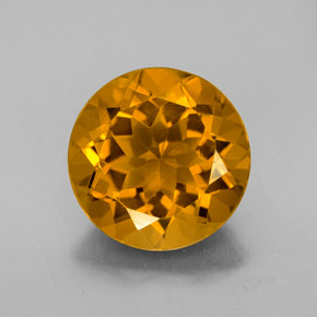 Citrino amarillo natural de 5,77 ct, corte redondo, VS