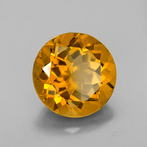 Citrino amarillo natural de 5,77 ct, corte redondo, VS
