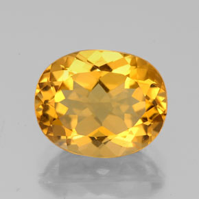 Citrino amarillo natural de 3,08 ct, corte óvalo, VS