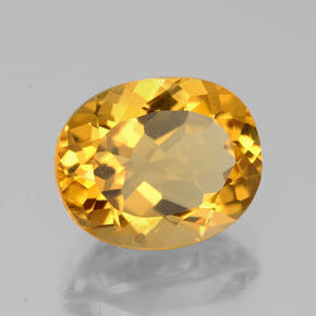Citrino amarillo natural de 3,08 ct, corte óvalo, VS