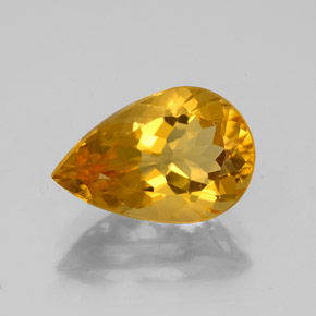 Citrino oro natural de 2,55 ct, en forma de pera, VVS-VS