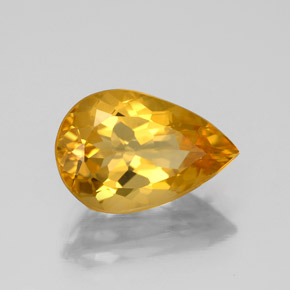 Citrino oro natural de 2,55 ct, en forma de pera, VVS-VS