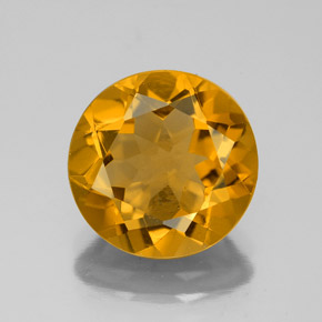 Citrino amarillo natural de 3,87 ct, corte redondo, VS