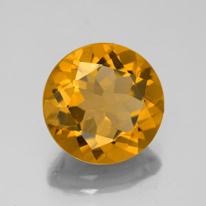 Citrino amarillo natural de 3,87 ct, corte redondo, VS