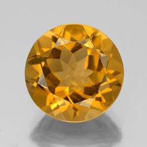 Citrino oro natural de 5,52 ct, corte redondo, VVS