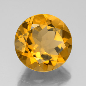 Citrino oro natural de 5,52 ct, corte redondo, VVS