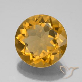 Citrino Medium-Light Orange-Gold  natural de 4.95 ct, Redondo, VVS-VS