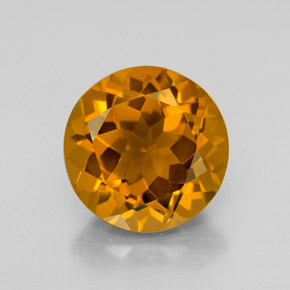 Citrino amarillo natural de 5,79 ct, corte redondo, VVS