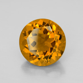 Citrino amarillo natural de 5,79 ct, corte redondo, VVS