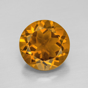 Citrino dorado natural de 5,78 ct, corte redondo, VVS-VS