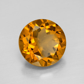Citrino dorado natural de 5,78 ct, corte redondo, VVS-VS