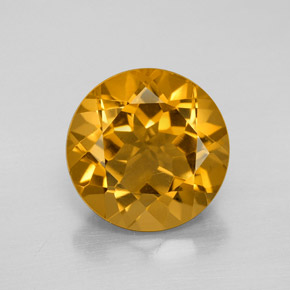 Citrino dorado natural de 5,56 ct, corte redondo, VVS-VS
