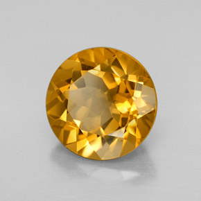 Citrino dorado natural de 5,56 ct, corte redondo, VVS-VS