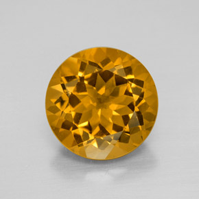Citrino oro natural de 5,54 ct, corte redondo, VVS
