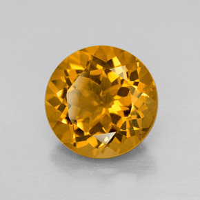 Citrino oro natural de 5,54 ct, corte redondo, VVS