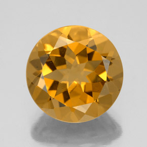 Citrino amarillo natural de 5,48 ct, corte redondo, VVS