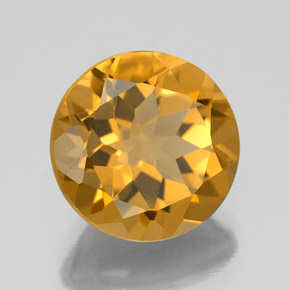 Citrino amarillo natural de 5,48 ct, corte redondo, VVS