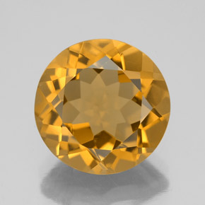 Citrino dorado natural de 5,30 ct, corte redondo, VVS