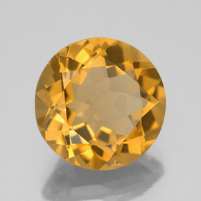Citrino dorado natural de 5,30 ct, corte redondo, VVS