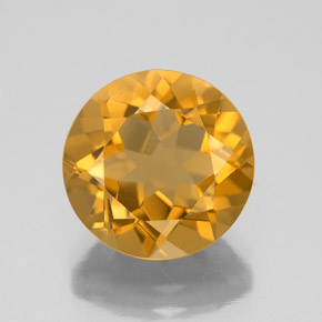 Citrino dorado natural de 4,16 ct, corte redondo, VVS