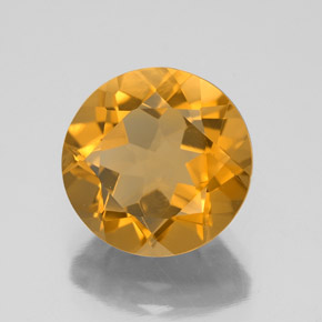 Citrino dorado natural de 4,16 ct, corte redondo, VVS
