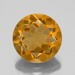 Citrino Dark Orange  natural de 5.24 ct, Corte Redondo, VS