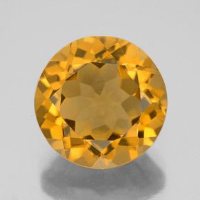 Citrino amarillo natural de 6,24 ct, corte redondo, VVS
