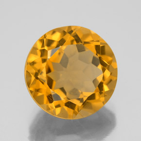 Citrino amarillo natural de 6,24 ct, corte redondo, VVS