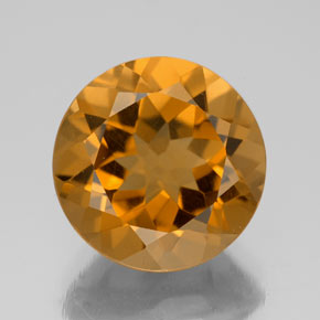 Citrino dorado natural de 5,59 ct, corte redondo, VVS