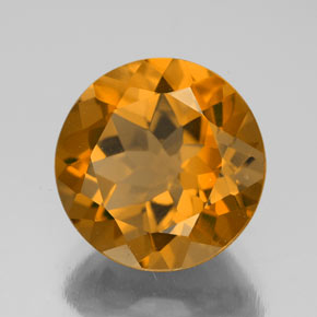 Citrino dorado natural de 5,59 ct, corte redondo, VVS