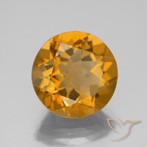 Citrino Dorado naranja intenso natural de 5.44 ct, Redondo, VS