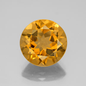 Citrino oro natural de 4,30 ct, corte redondo, VVS
