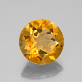 Citrino oro natural de 4,30 ct, corte redondo, VVS