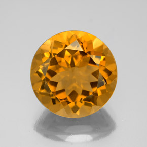 Citrino amarillo natural de 5,66 ct, corte redondo, VVS-VS